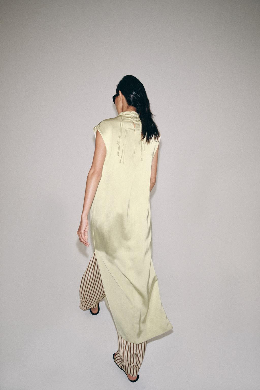 FROG FASTENING SATIN DRESS