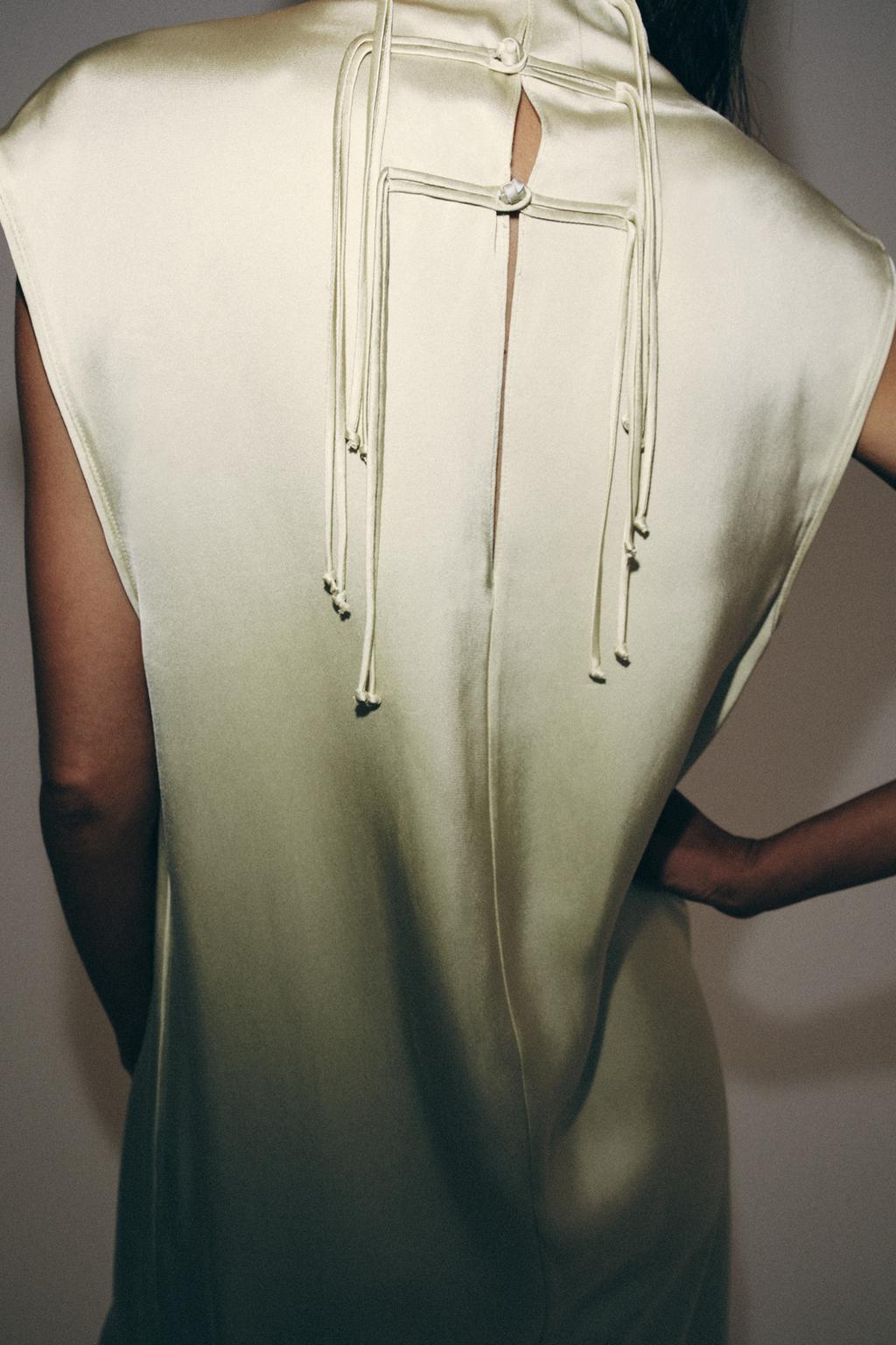 FROG FASTENING SATIN DRESS