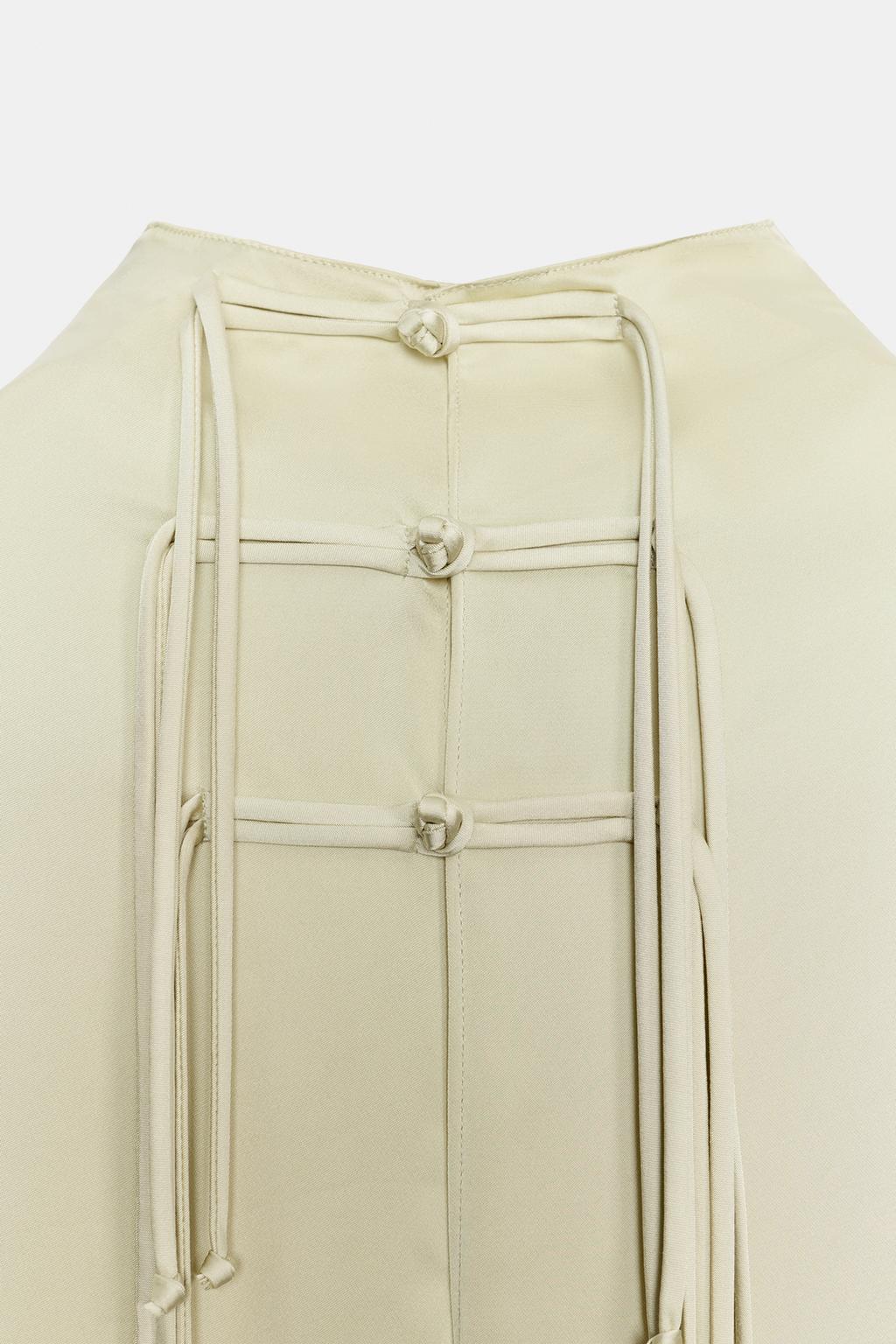 FROG FASTENING SATIN DRESS