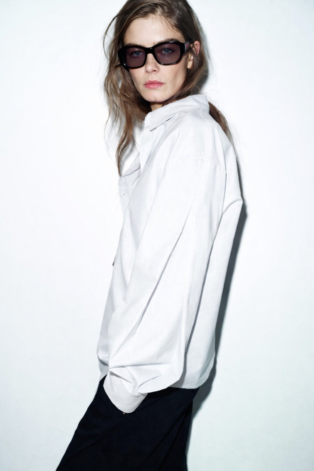 Oversized Shirt with Pleat Sleeves
