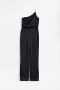 RHINESTONE-STRAP ONE-SHOULDER JUMPSUIT