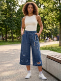 Rhinestone Denim Bermuda Shorts
