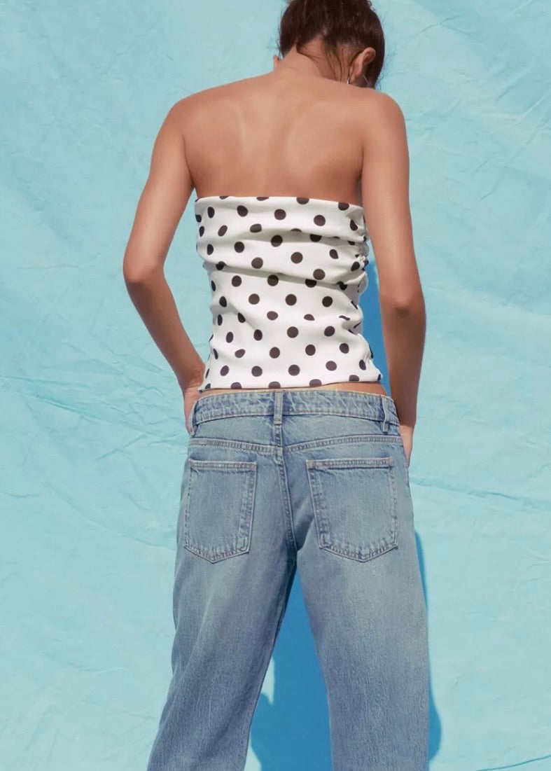 POLKA DOT BANDEAU TOP