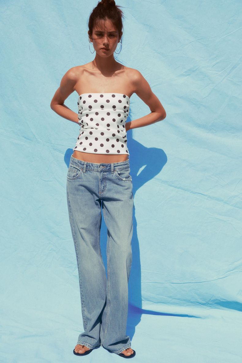 POLKA DOT BANDEAU TOP
