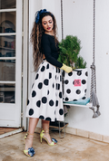 Dolce Polka Dot Midi Skirt