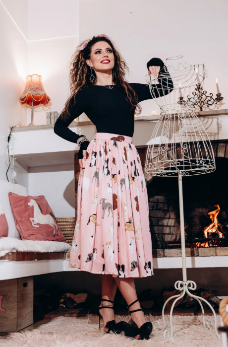 Puppy Love Pleated Midi Skirt