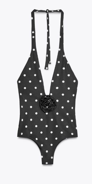 Polka Dot Plunge Swimsuit
