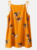 Sand Camel Print Cotton Sundress