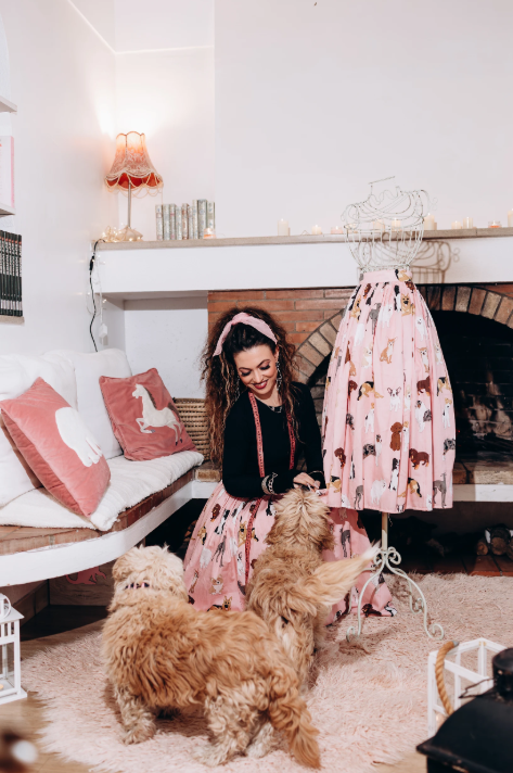 Puppy Love Pleated Midi Skirt